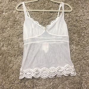 Sheer antique white cami